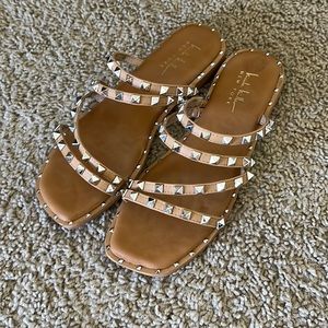 Womens Nicole Miller studded sandals / slide (9)